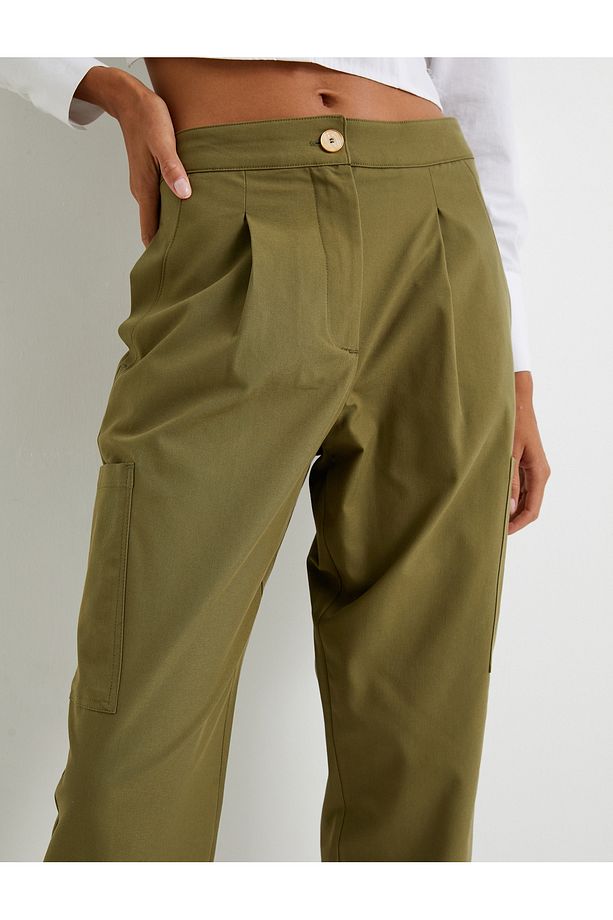 Jogger Pantolon Cep Detaylı Yüksek Bel - 5