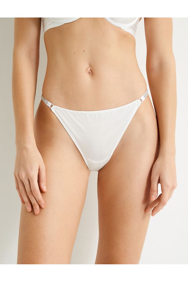 Taşlı Külot String Normal Bel Bridal - 3