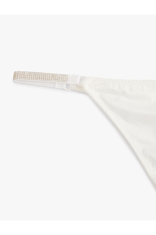 Taşlı Külot String Normal Bel Bridal - 8