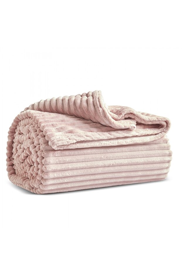 Ruby Stripe Wellsoft Doppel Decke, Rosa - 2