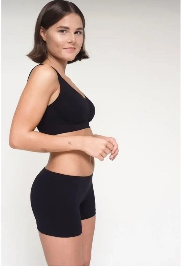 Seamless Siyah Elbise Altı Şort Boxer - 3