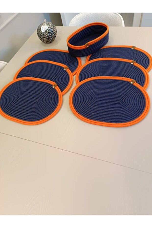 Jute, American Service, 6 Plates, 1 Bread Basket, Plate Base, Plate Set, Modern Lux Presentation