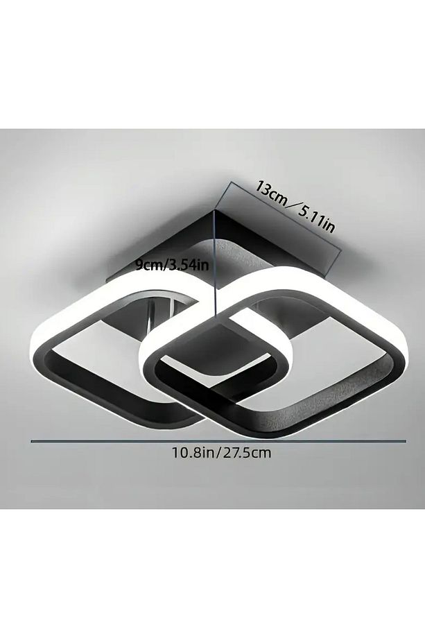Modern Tasarım Square Plafonyer Tavan Led Avize Siyah Gövde Power Ledli Salon Hol Mutfak Avize - 4