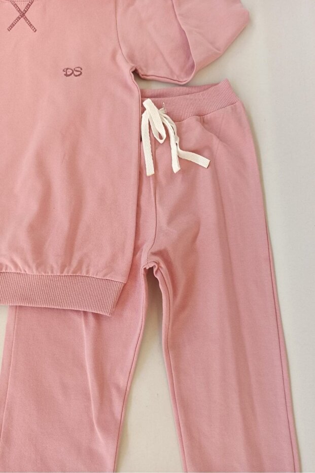 5-8 Years Sweatshirt Set - Basic Cot Detailed - 4