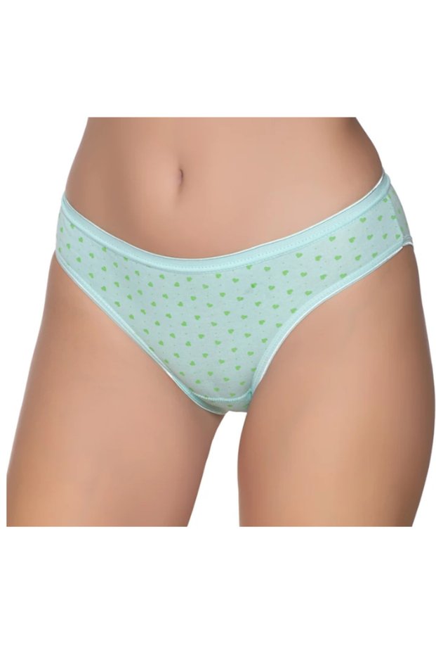 Women's Colorful Lycra Heart Dotted Bikini Panties 6 Pack -Ml01