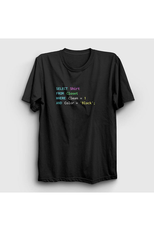 Unisex Siyah Select From Closet Developer Yazılımcı T-shirt 338760tt - 1