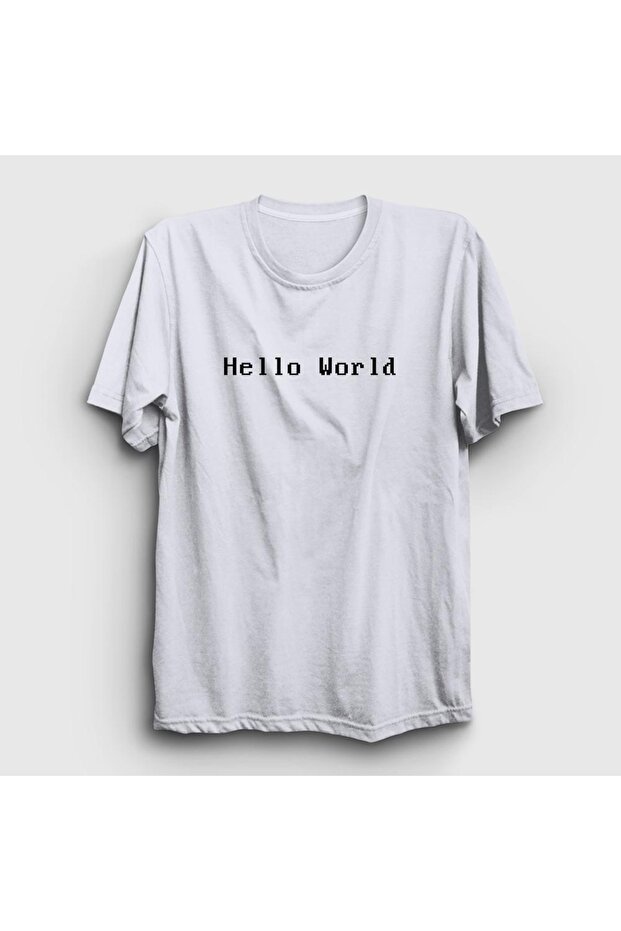 Μπλουζάκι Unisex White Hello World Coder Programmer Developer Software 334530 ττ - 1