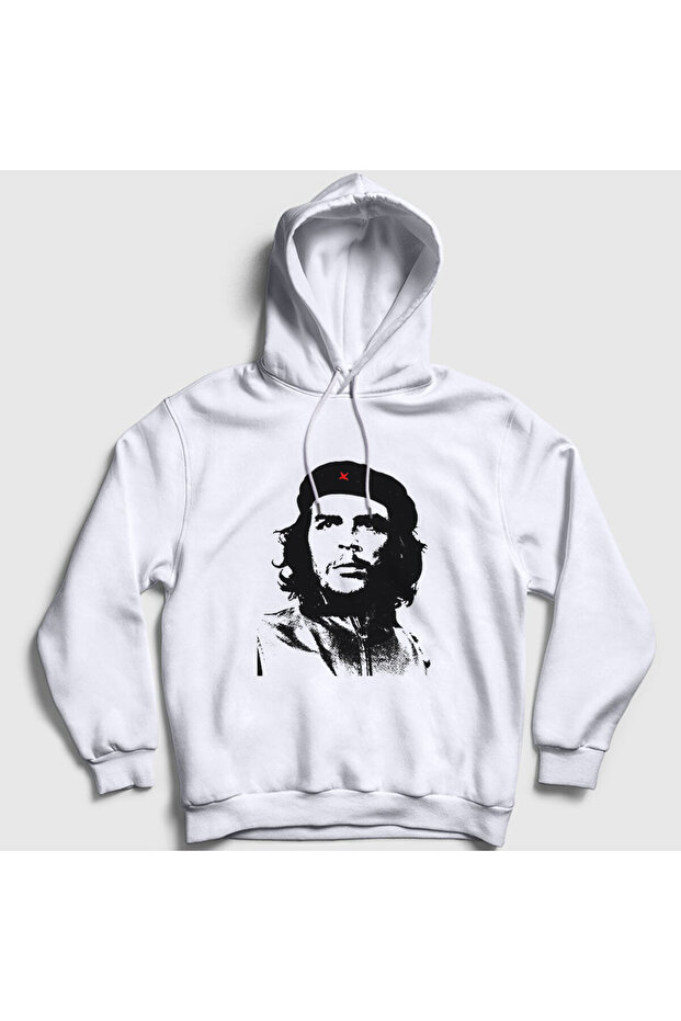 سويت شيرت بغطاء للرأس باللون الأبيض للجنسين من Kuba Che Guevara315538تي تي