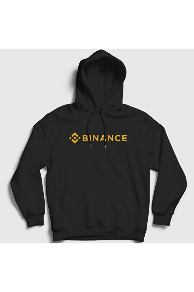 سويت شيرت بقلنسوة أسود بشعار Binance Bitcoin للجنسين323087تي تي