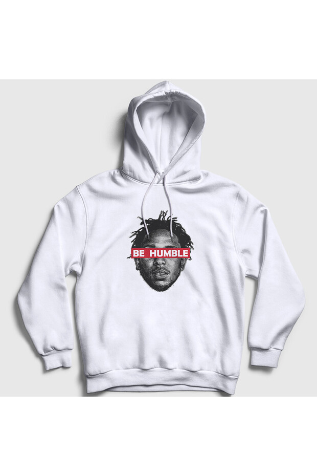 سويت شيرت أبيض بغطاء للرأس من Be Humble Kendrick Lamar للجنسين368400تي تي