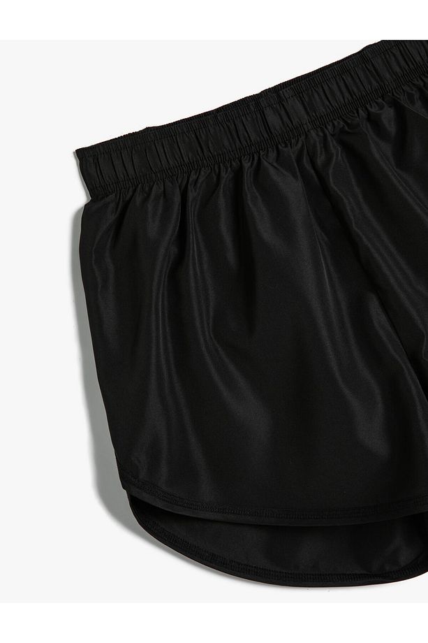 Spor Mini Şort Yüksek Bel Akışkan Kumaş - 3