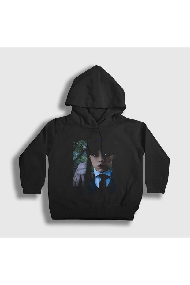 Unisex Kids Black Thing And Wednesday Addams Family Addams Family Hooded Sweatshirt366232tt