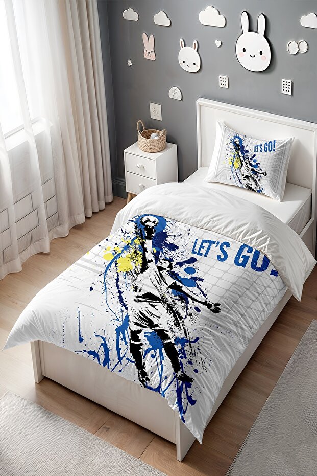 Mavi Kaleci Desenli Tek Kişilik Bebek Çocuk Nevresim Seti - 3