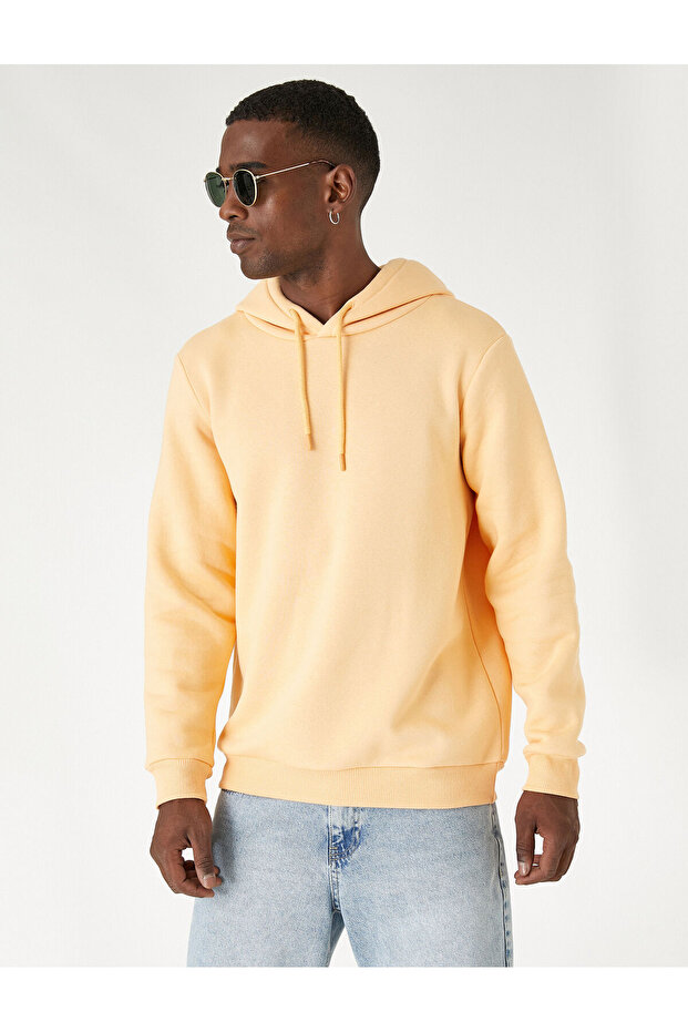 Basic Şardonlu Kapşonlu Sweatshirt - 3