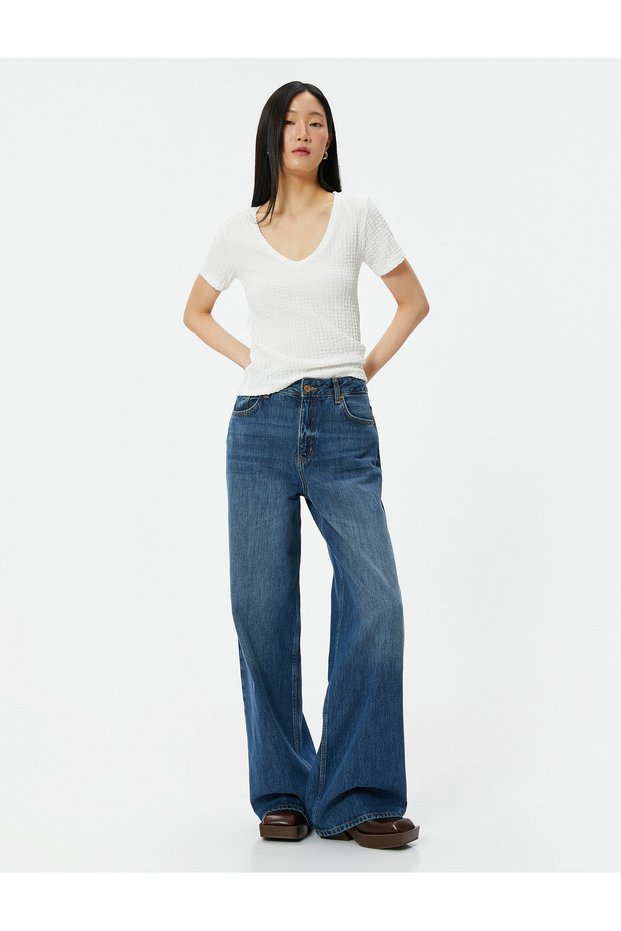 Short Sleeve T-Shirt V-Neck Wrap