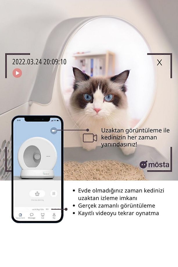 Ucat C10 Pro Kameralı Akıllı Otomatik Kedi Tuvaleti - Güvenli Ve Hijyenik Çözüm - 3