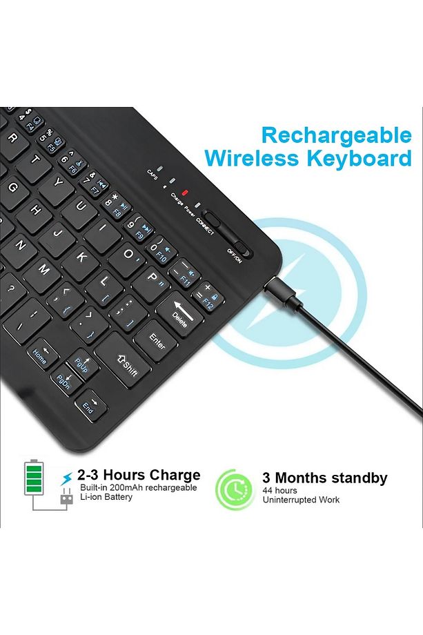 BLUETOOTH + USB WİRELESS KLAVYE MOUSE SETİ SESSİZ ŞARJLI BT+USB MOUSE & KEYBOARD SET - 4