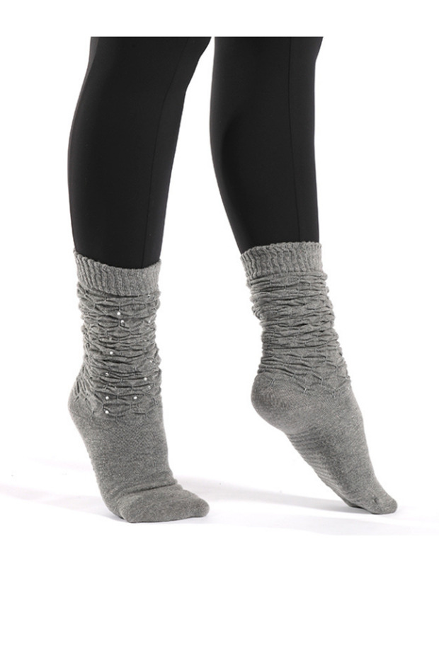 Fully Caldo Gray Non-Slip Pilates And Yoga Socks