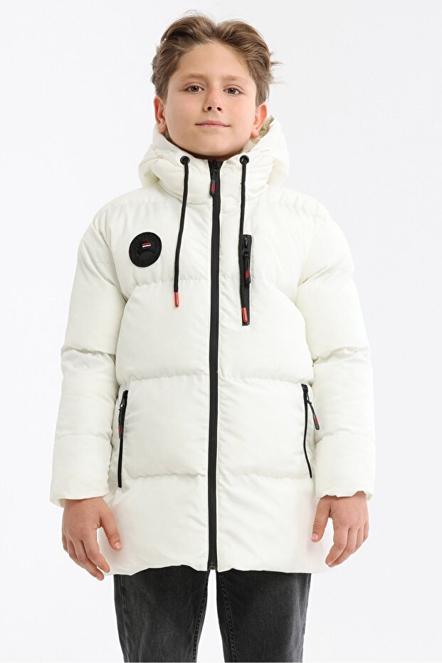 Boy's Fiber Hooded Windproof Puffer Winter Jacket