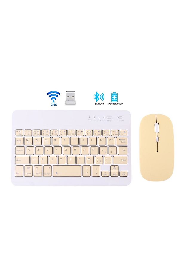 BLUETOOTH + USB WİRELESS KLAVYE MOUSE SETİ SESSİZ ŞARJLI BT+USB MOUSE & KEYBOARD SET - 1