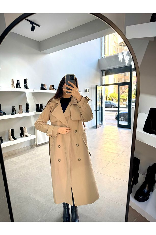 Camel Oversize Trençkot - 1