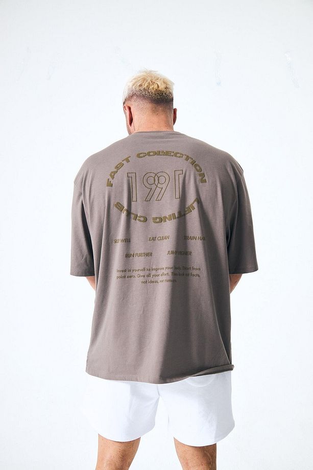 “1991” Arka Ve Ön Kabartma Baskılı Oversize - 1