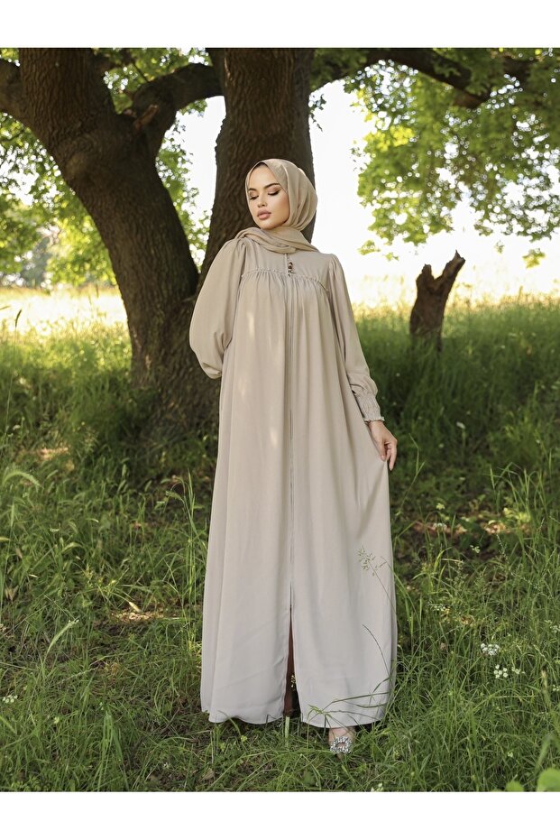 Ankanoor Açık Bej Robalı Ferace Anka255008 - 1