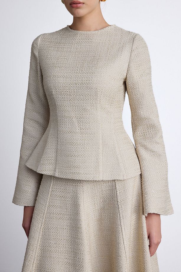 PEPLUM DETAYLI TÜVİT BLUZ BEJ - 3