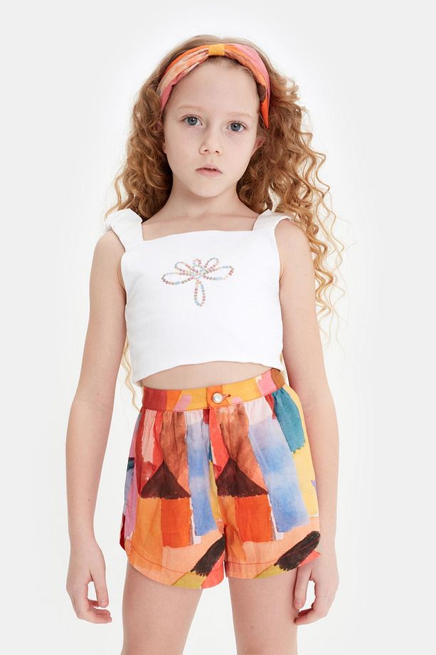 Bg Store Kız Çocuk Desenli Şort 23ss0tj4107 - 2