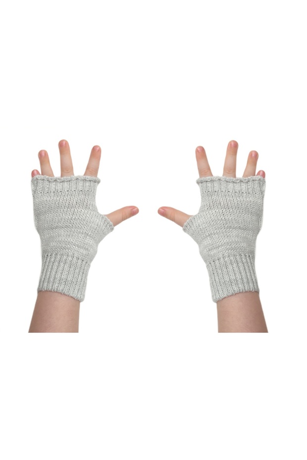 Unisex Çocuk Parmaksız Kışlık Örme Triko Eldiven - 1