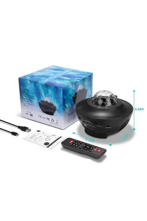 Starry Projektör Bluetooth Hoparlör Gece Lambası Rgb Led Işıklı Parti Hoparlörü Speaker - 2