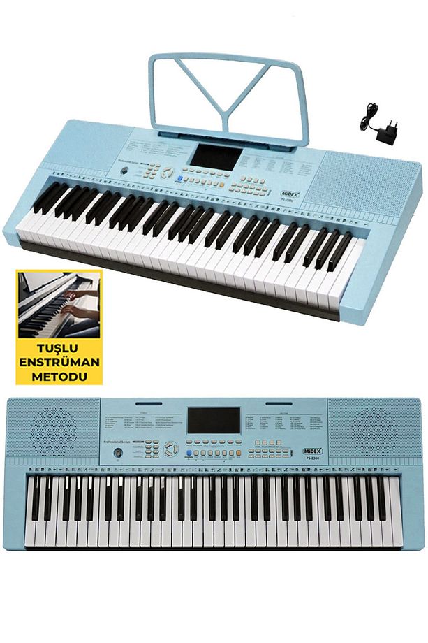 PS-2300BL 61 Tuşlu Org Seti Mavi Kaliteli Başlangıç İçin Uygun - 3
