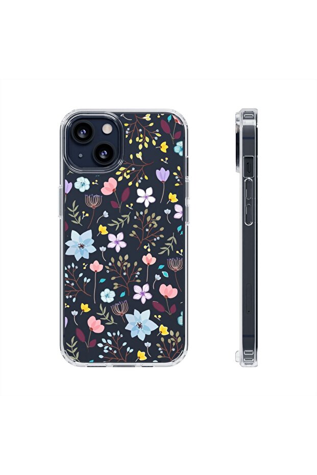 حافظة هاتف آيفون 14 بلس شفافة مطبوع عليها نقوشات شفافة متينة للهاتف - 1