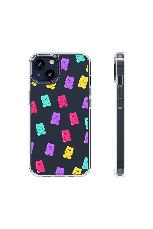 حافظة هاتف آيفون 14 بلس شفافة مطبوع عليها نقوشات شفافة متينة للهاتف - 1