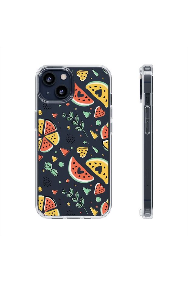 حافظة هاتف آيفون 15 شفافة مطبوعة حافظة هاتف متينة بنمط - 1