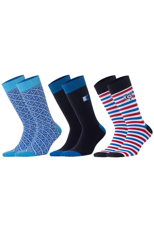 Ocean Men's Cotton 5-Pair Pack Patterned Sock - 2