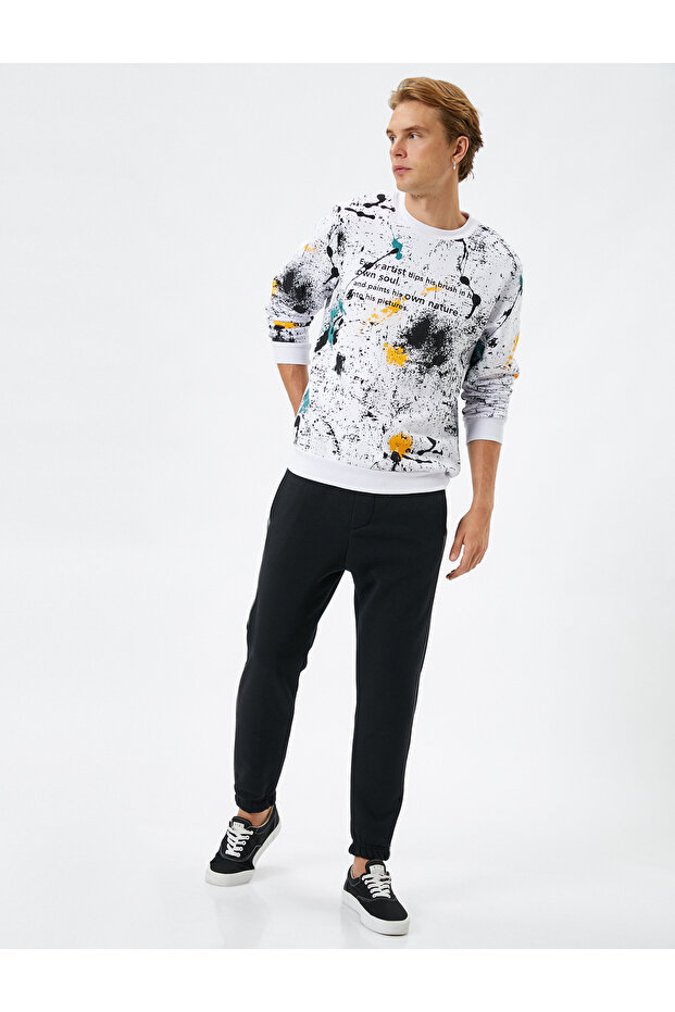 Jogger Sweatpants with Ribbon Detail, Lace Waist and Pocket