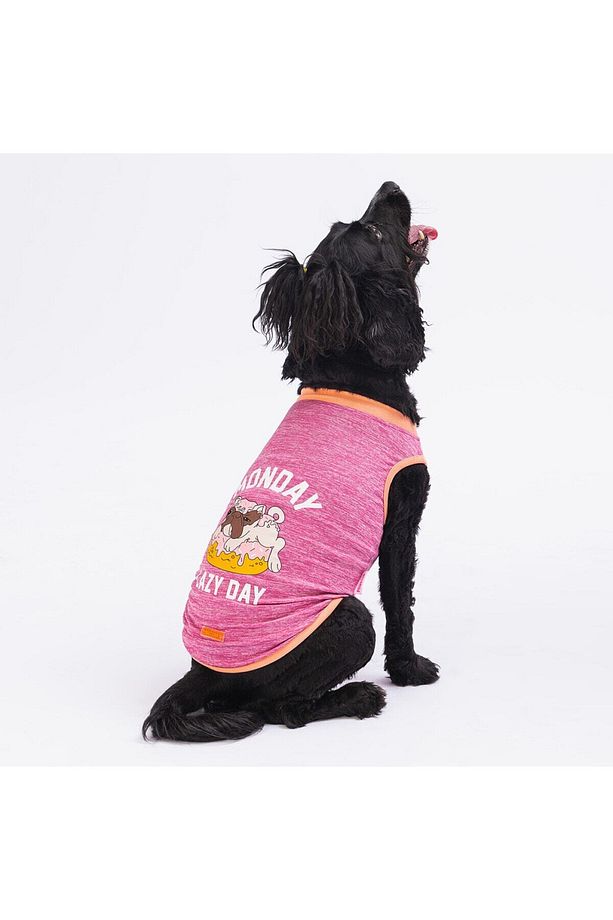 Fuşya Lazy Kedi Köpek Tişörtü - Kedi Köpek Kıyafeti Xlarge - 1