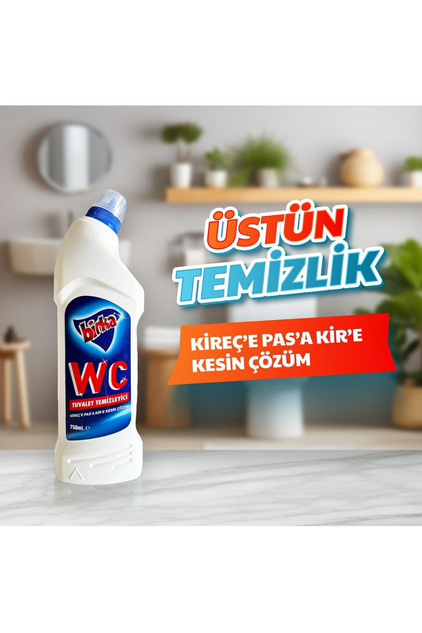 Birka WC Tuvalet ve Pisuvar Temizleyici 3 Adet x 750 ml - Güçlü Pas ve Kireç Çözücü - 4