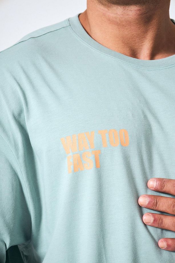 “Way Too Fast” Arka Ve Ön Kabartma Baskılı Oversize - 3
