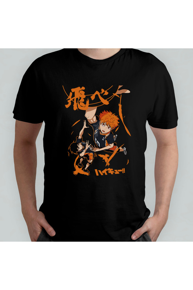 Haikyu!! Anime Manga 100% Cotton Crew Neck T-Shirt Model 1