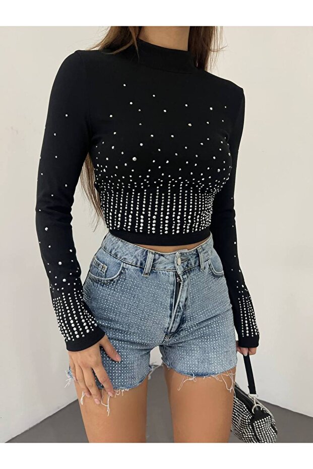 taşlı bluz - 2