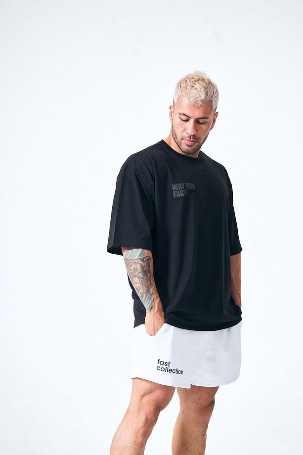 “Way Too Fast” Arka Ve Ön Kabartma Baskılı Oversize - 6