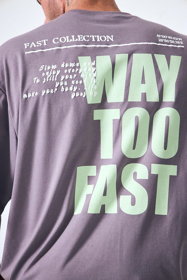 “Way Too Fast” Arka Ve Ön Kabartma Baskılı Oversize - 1