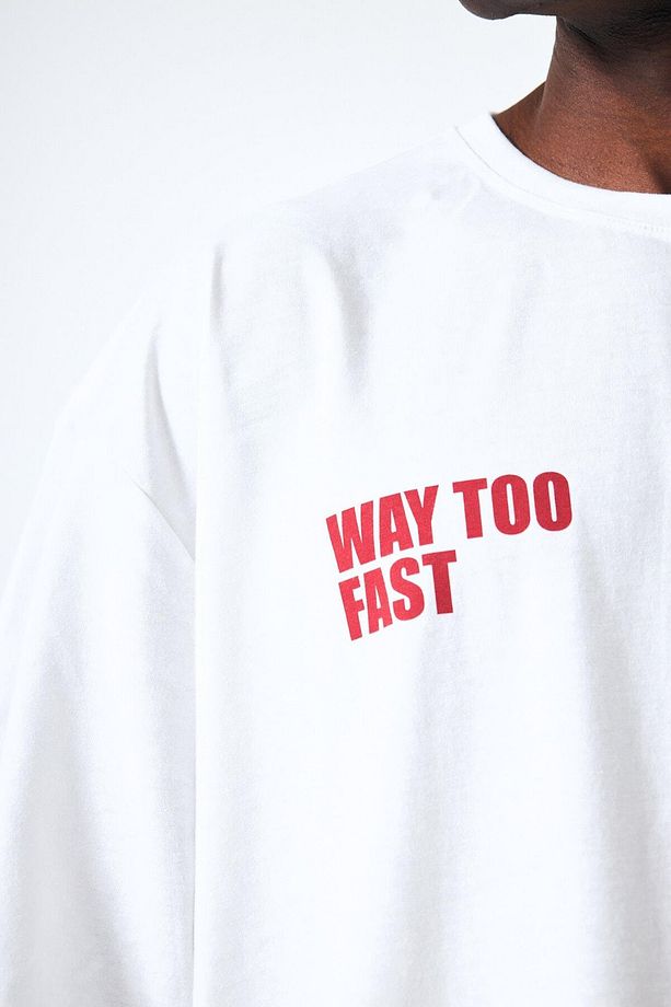 “Way Too Fast” Arka Ve Ön Kabartma Baskılı Oversize - 3