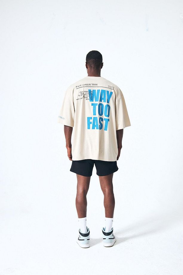 “Way Too Fast” Arka Ve Ön Kabartma Baskılı Oversize - 4