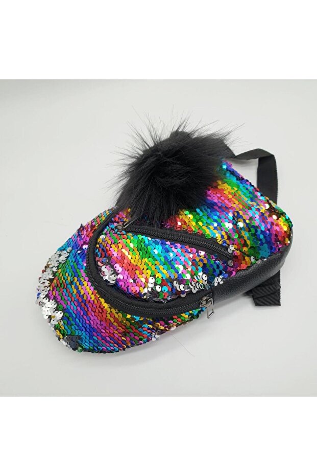 Colorful Sequin Children's Chest Bag - Rainbow Design