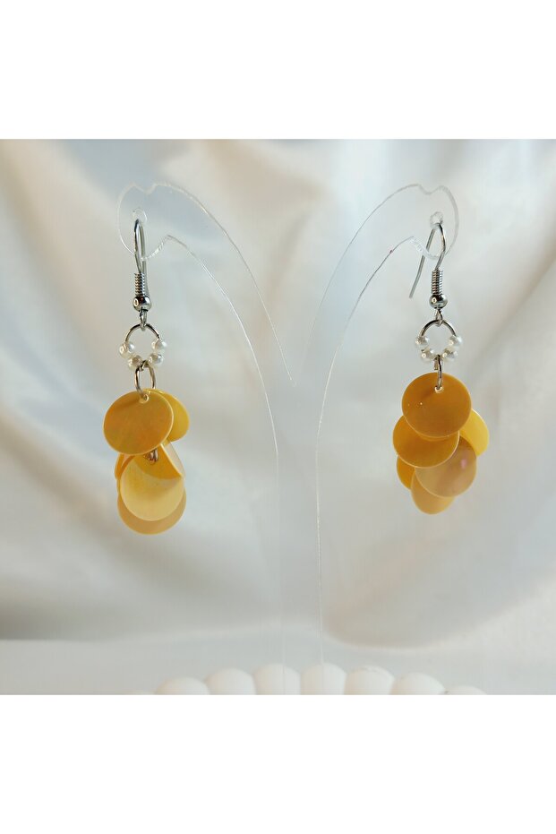Pearl Bead Sequin Earrings - Aesthetic Soft Vibes Vintage Gift Design Dangle Earrings