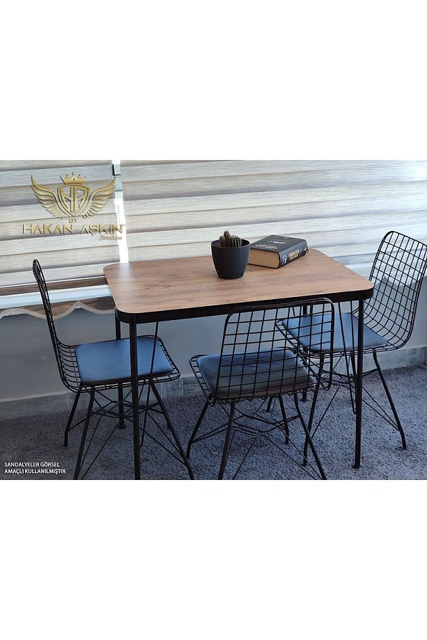 Siyah Metal Ayaklı 60x90 Cm KALINLIKLI (TEK MASA) Eclipse Mutfak - Balkon - Çalışma Masası - 7