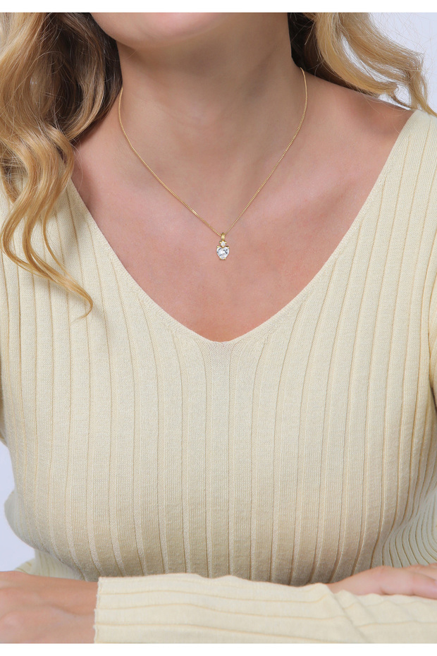 Náhrdelník dámský přívěsek srdce Love Bond červená s krystaly ve stříbře 925 pozlacené - 5